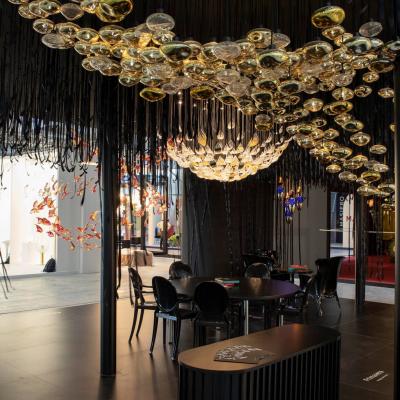 China Restaurant Lobby Modern Creative Colorful Luxury Crystal Chandelier Customized Pendant Light for sale