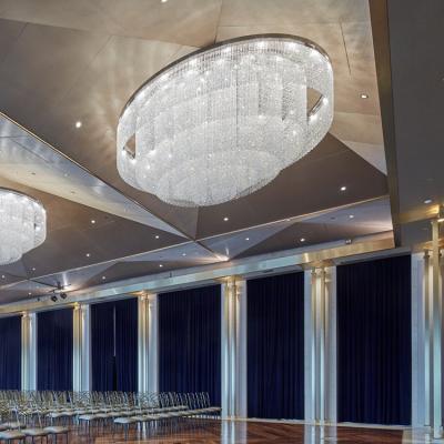 China Banquet Hall Large Hotel Project Crystal Chandelier Modern Indoor Customized Pendant Light for sale