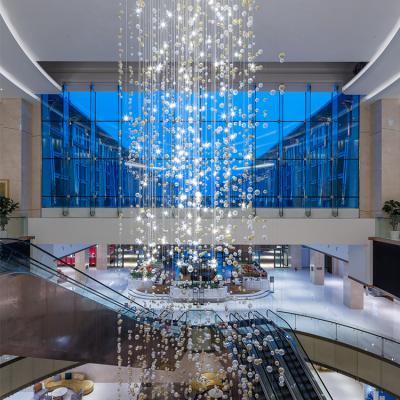 China Large Size Supermarket Mall Modern Ceiling Long Hanging Air Bubble Ball Dream Chandelier for sale