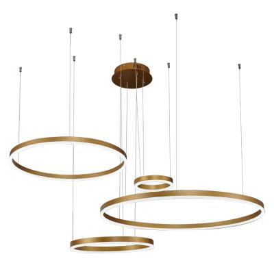 China Modern High Quality Wholesale Cheap Modern Circle Rings Acrylic Aluminum Chandeliers Pendant Light for sale