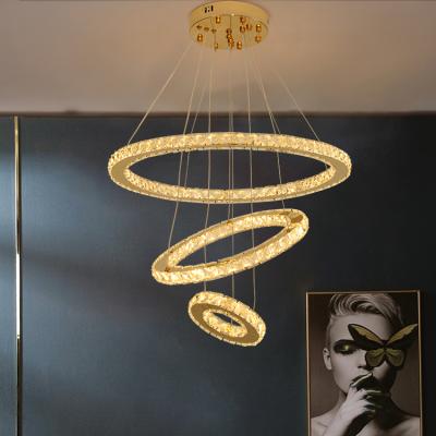 China Modern Indoor Designer Living Room Bedroom Round Ring Decorative Energy Saving LED Chandelier for sale