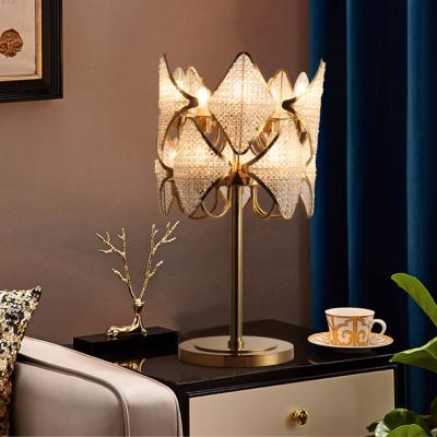 China Indoor Decorative Energy Saving Stainless Steel Crystal Table Lamp Modern Living Room Bedroom for sale