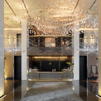 China Modern Luxurious Gold Petaloid Lobby Chandelier Banquet Customization Pendant Light for sale