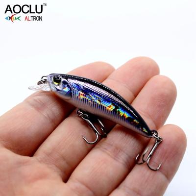 China AOCLU ABS Plastic Slow Sinking Wobbler Jerkbait 5cm 4.0g Hard Bait Small Minnow Crankbait Fishing Lures Flat Body Bass Fresh Salt Water Tackle for sale