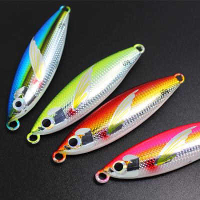 China AOCLU Lead Alloy Metal Jig 40g Slow Artificial Groundbaits Glowing in Dark Baiting Lure for Saltwater Bass Trout Tuna Fishing Jig for sale