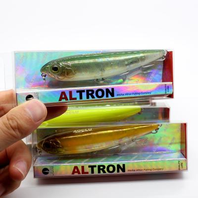 China Customized ABS Plastic Topwater Walk Dog 105mm Wobbler 15.6g Floating Hard Bait Stick Fishing Lures With VMC Hook for sale