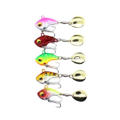 China AOCLU Swivel+Spoon Small Metal Lead Jig VIB 5g 10g 15g 20g With Swivel Spoon On Tail Treble Hook Casting Fishing for sale