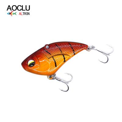 China ABS AOCLU Sinking VIB 5cm Primer 15g Minnow Crank Hard Snap Fishing Lures with Stainless Rattle Balls and VMC Hooks for Bass Fishing for sale