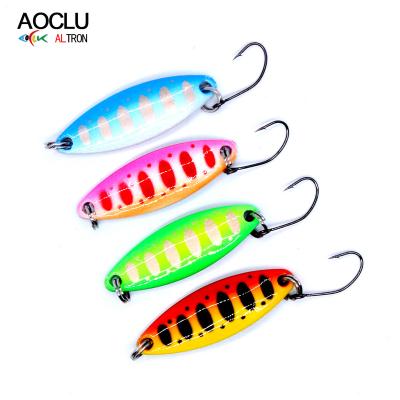 China AOCLU New Mini Metal Spoon 3.5g Stainless Steel With Sharp Hook Japan Quality Fishing Lure For Mackerel Bass Fishing for sale