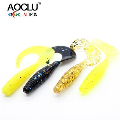 China AOCLU Soft Bait 4.5cm To 8.5cm Long Tail Worm Fishing Lure Artificial Swimbait Worm JW01 for sale