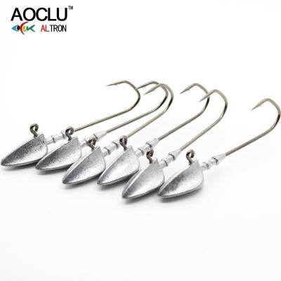 China AOCLU 3.5g lead alloy triangle shaped flat bottom uncovered no jig paint heads 3.5g to 21g for soft lure building sharp hooks for sale