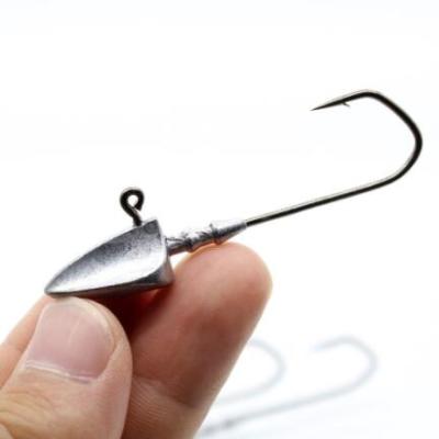 China AOCLU 7g lead alloy triangle shaped flat bottom uncovered no jig paint heads 3.5g-21g for soft lure building sharp hooks for sale