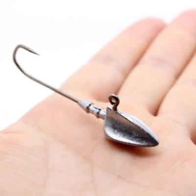 China AOCLU 10g lead alloy triangle shaped flat bottom uncovered no jig paint heads 3.5g-21g for soft lure building sharp hooks for sale