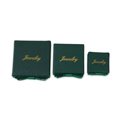 China Disposable Green Special Paper Logo Ring Lid And Base Jewelry Packing Case Customizable Jewelry Gift Box for sale