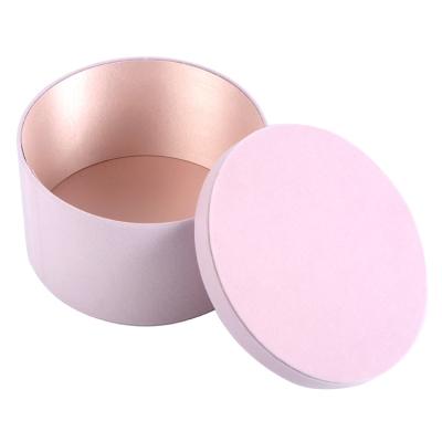 China Custom Logo Design Fashion Pink Hat Handmade Velvet Suede Round Flower Packaging Gift Boxes for sale