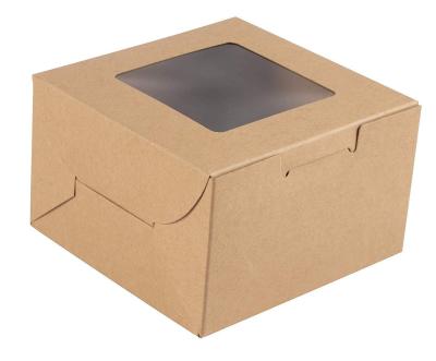 China Disposable Custom Folding Paper Cake Packaging Box With Window for sale