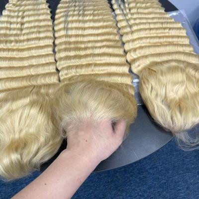 China Good Quality Raw Hair Preplucked Glueless Body Wave LTHAIR 40 Inch Full Lace Wig Deep Hair Blonde In Stock Wigs Light Color 613 for sale