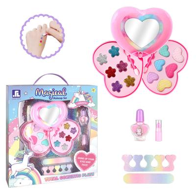 China New Arrival Good Quality Cosmetic Cosmetics ABS Plastic Pressed To Powder Packaging Makeup Toy Kit For Kids Girls for sale