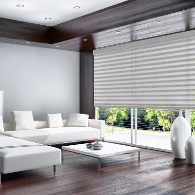 China Luxury Korean Triple Layer Shades 3D Shangrila Blind Curtain Windows for sale