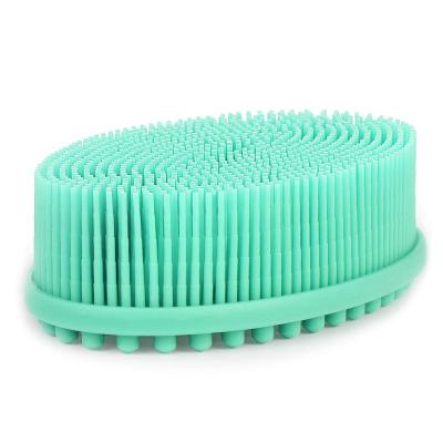 China EXFOLIATE Factory Wholesale Body Brush For Silicone Body Wet Dry Brushing Scrubber For Skin Silicone Loofah Soft Exfoliating Bath Brush for sale