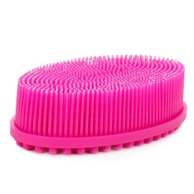 China EXFOLIATE Hot Selling Body Brush For Silicone Body Wet Dry Brushing Scrubber For Skin Silicone Loofah Soft Exfoliating Bath Brush for sale