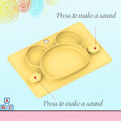 China American Style New Arrival Kids Silicone Dishes For Toddlers Divided Baby Pop Plates BPA Free Dishwasher Safe Factory for sale