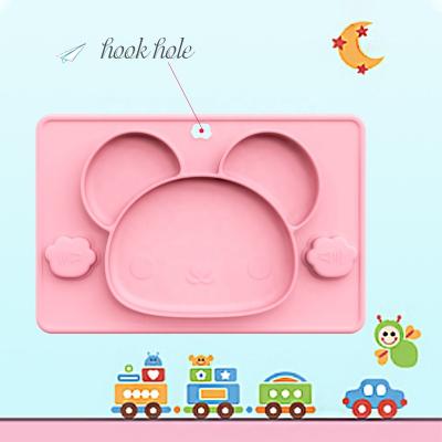 China American Style Factory Wholesale Kids Silicone Dishes For Toddlers Divided Baby Noise Plates BPA Free Dishwasher Safe Factory for sale