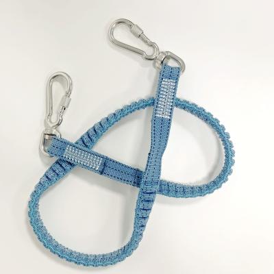 China Hot Selling Lanyard Retractable Bungee Cord Tool Safety C-PIN Nylon Leash Reel Tools Safety Release Nylon Lanyard with Stainless Steel Carabiners for sale