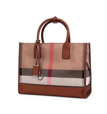 China 2022New Gathers Plaid High End Bag With Large Leather Bag Tote Bag for sale