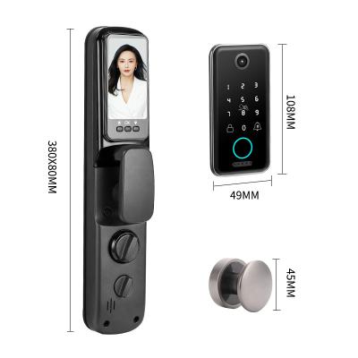 China Youzhiyunjia Q5  Full Automatic Smart Lock WiFi Wireless Fingerprint Password RFID Card App Digital Door Lock With Camera for sale