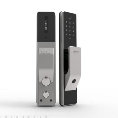 China High security fingerprint open smart door lock with auto alarms 5000mah lithium battery for sale