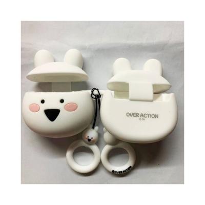 China Protable Shockproof Silicone Case For Earphone Cute Shape Custom Soft Silicone Cover With Hook for sale