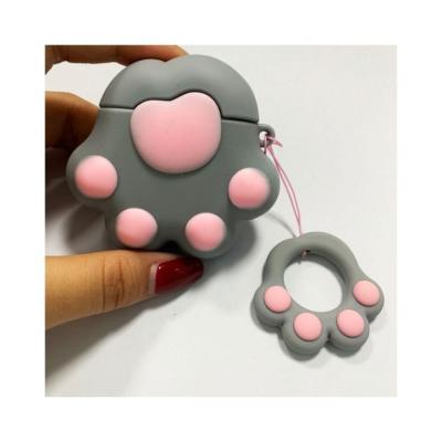 China Custom Protable Soft Silicone Case With Hook Waterproof Silicone Cover For Earphone Anti-drop Silicone Case for sale