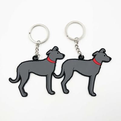 China Hot Soft Cartoon Amazon PVC Glue Drop Glue Dog Shape Cartoon Key Chain Home To Plan Custom for sale