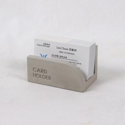 China Indoor and outdoor decoration etc promotion id concrete name card holder gray concrete name card holder for office decor for sale