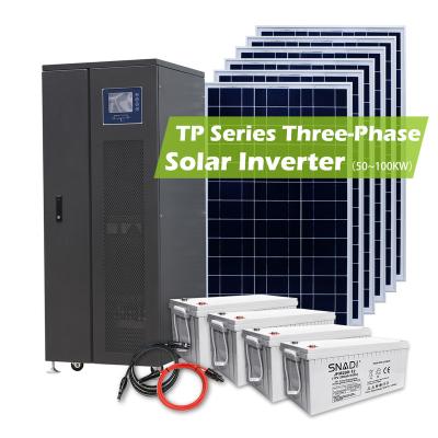 China Industrial Manufacturer Off Grid Solar System 3 Phases Output 100kw Solar Power System With Gel Batteries for sale