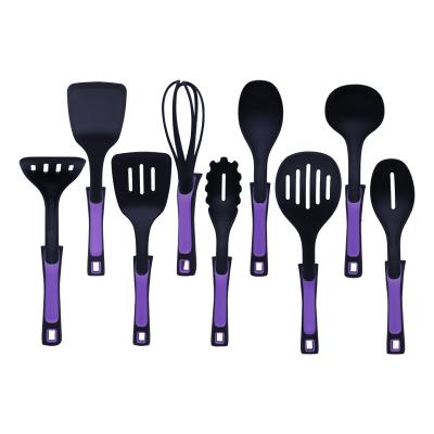 China Sustainable Kitchenware Spatula Spaghetti Serving Slotted Spoon Cooking Tools 9pcs Nylon Kitchen Utensil Set for sale