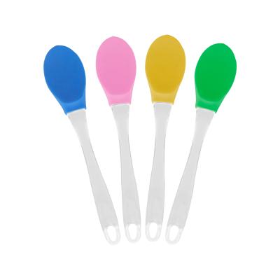 China Viable Handle Small Size Removable Transparent Silicone Household Kitchen Mixing Spoon for sale