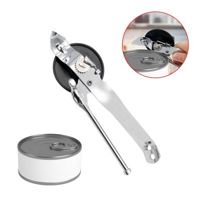 China Stainless Steel Sustainable Home Simple Use Accessories Manual Instrument Kitchen Can Opener With Plastic Cover for sale