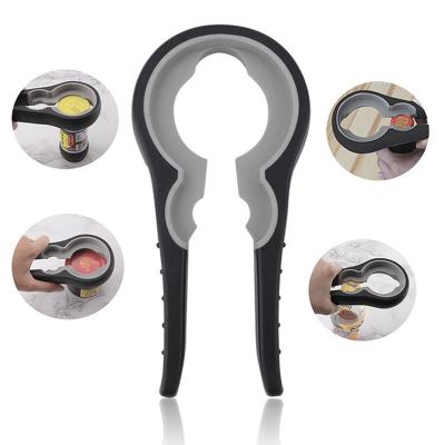 China Viable Hot Selling Amazon Kitchen Instrument Accessories Tools 2 in 1 Multi Function Plastic Lid Jar Opener for sale