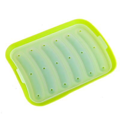 China Viable Accessories Sausage Kitchen Hot Dog Making Mold Silicone Mold With 6 Cavities Instruments Cake Baking Tools for sale