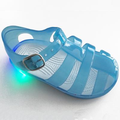 China Light 2017 Cheap Summer Girls TPU Transparent Jelly Sandals With Flashing Light for sale