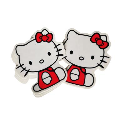 China Custom Waterproof UV Resistant Hello Kitty Paper Cartoon Self Adhesive Outdoor Cute Car Sticker For Kids for sale