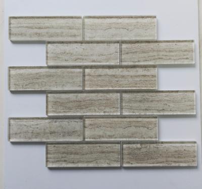 China parquet strip crystal glass decorative mosaic slab/mozaic manufacturer in Foshan for sale