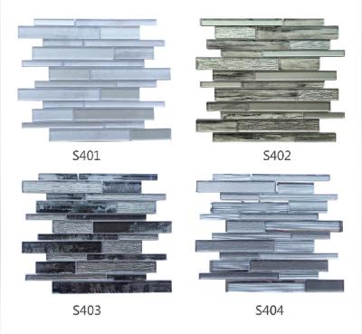 China Sino Factory Mosaic Mix Color Glass Mosaic Natural Marble Stone Marble Stone Mirror Tiles 30*30mm for sale