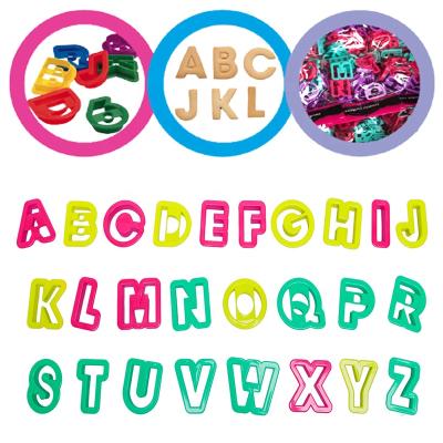 China 26 Plastic Sugar Cookie Biscuit Biscuit Pastry Letter Alphabet Molds Stamper Plastic Punch Press and Viable Cookie Cutter Baking Sets for sale