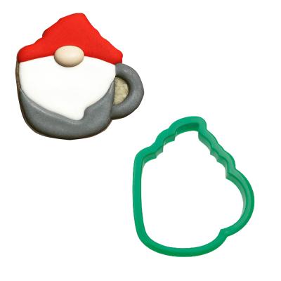 China Viable Christmas Coffee Cup Fondant Cookie Pastry Chocolate Cake Mold Tools and Plastic Cookie Cutter for sale