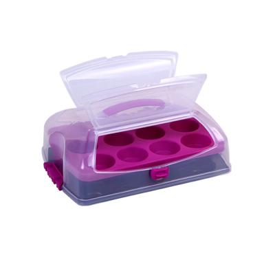 China 24 Cupcake Muffin Pans with Plastic Cupcake Container Carrier and Easy Viable for Storage Transport for sale