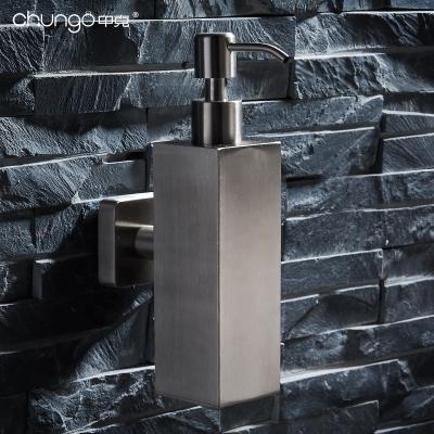 China Modern Square Wall Mount Liquid Soap Dispenser 304 Stainless Steel Bathroom Accessories for sale