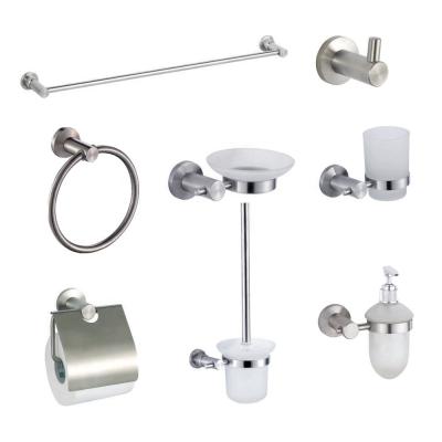 China Sustainable 304 Stainless Steel Bathroom Toilet Accessories Set 6 Pieces for sale